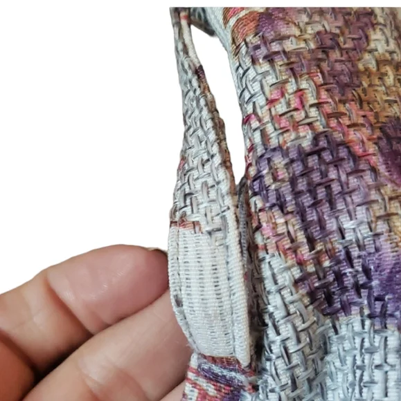 Miss 'De Floral Pea Coat. Trench Coat. Purple Floral. Size Medium. - Picture 10 of 12